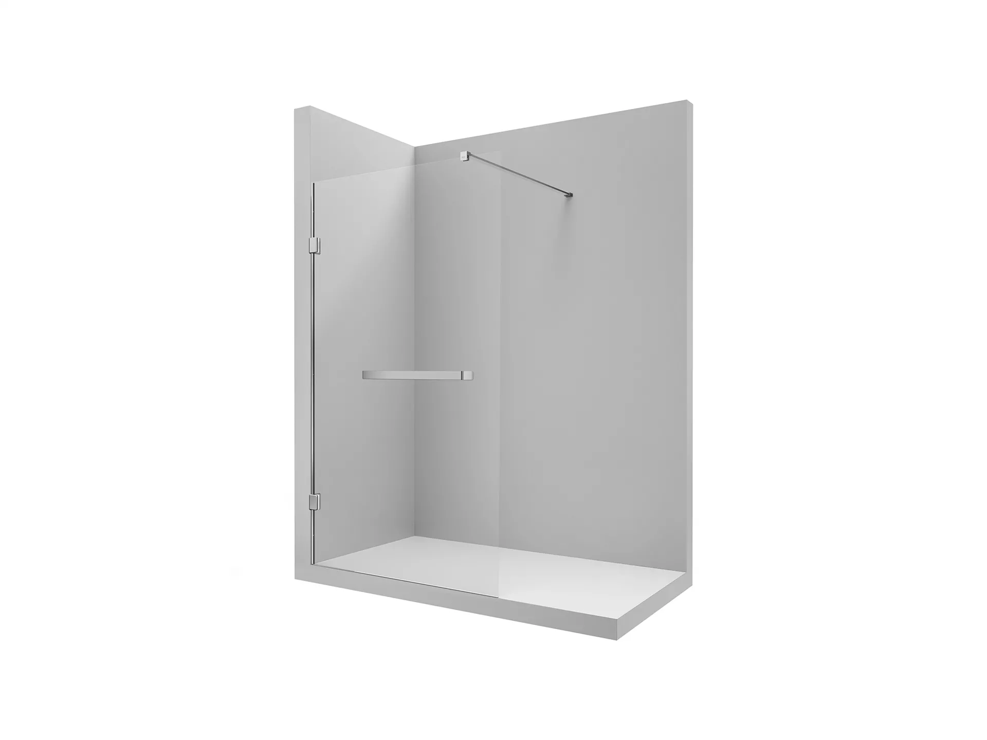 Shower Cabin with Fixed Panel and Towel Bar